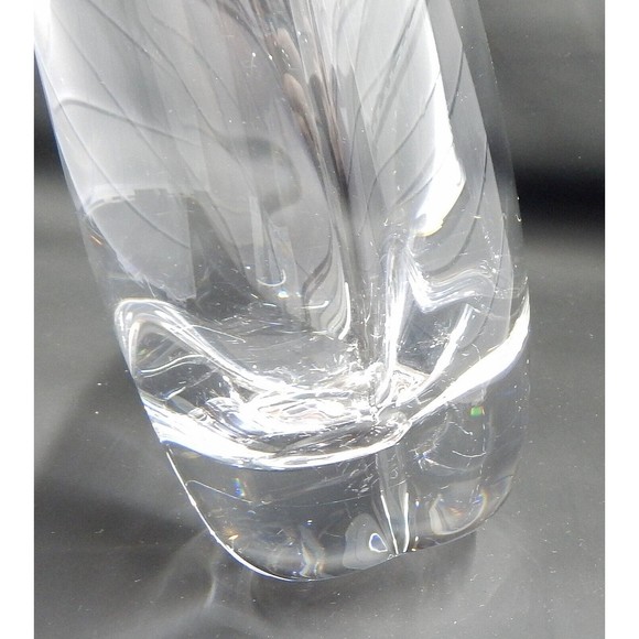Orrefors Signed Lead Crystal Lobed Glass 8-1/2 Flower Vase #3970, Sweden - Picture 4 of 9